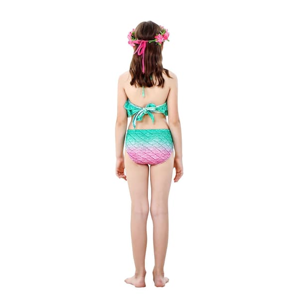 3-delt sæt piger havfrue hale bikini badetøj sæt STYLE 9 STYLE 9 130cm