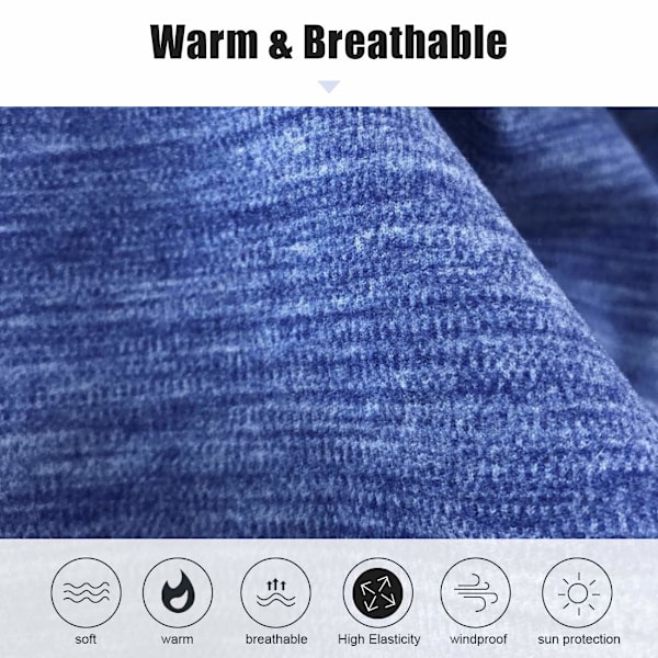 Vinterhalsvärmare Fleece Vindtät Halskrage Snood för Män Kvinnor Kallt Väder Ansiktshalsduk Huvudbonad för Skidåkning Löpning Cykling Navy Blue+blue