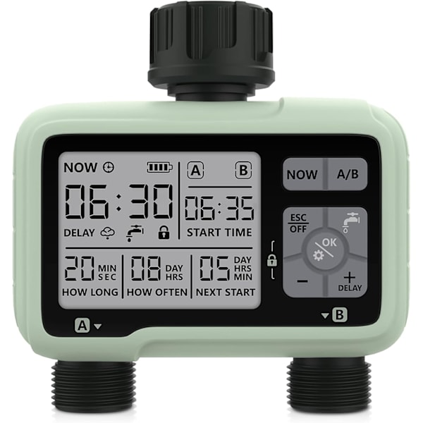 2-Way Automatic Garden Waterer, 2-Outlet Irrigation Timer