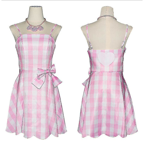 Barbie Kostym för Kvinnor Barbie Klänning  Bedårande Rosa Lady Cosplay Flickkläder Kvinna Halloween Klassisk Dockrollspel Barbie Klä upp XL