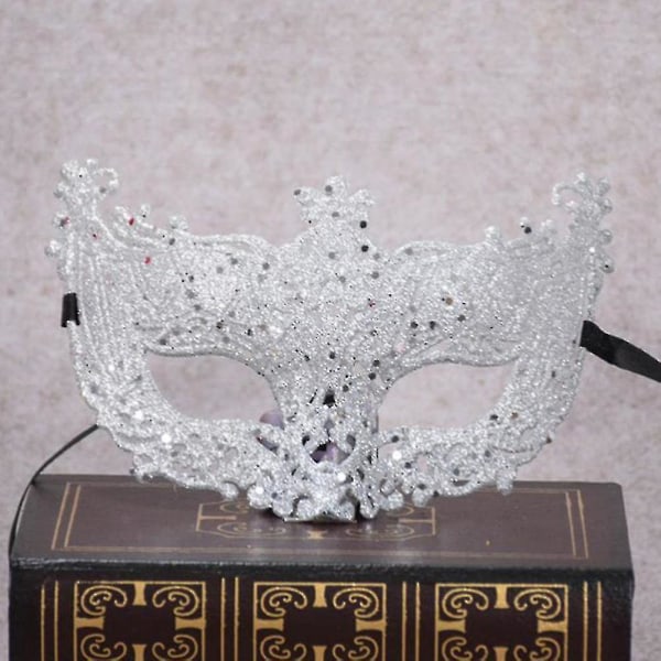 Venetsian seksikäs Golden Fox Mask Masquerade Costume Dance Mask Silver