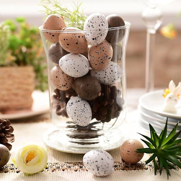Valery Madelyn 18-pack Påskägg Dekoration Trädprydnader Set, 4CM Osplitterliga Hängande Påskägg för Träd, Färgglada Påskkorg Fyllmedel Ägg Bulk Woodland