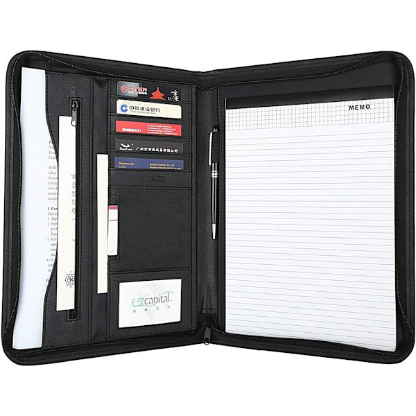 A4 Leather Portfolio, Document Holder, Leather Briefcase for Office