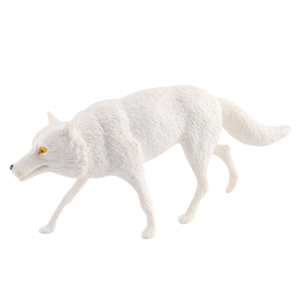 White Wolf Model Vivid Look Simulert Villdyr Miniatyr Figur Ornament Pvc Dyre Figur Mini Tv Bord Ornament Model Gift Jiyuge C