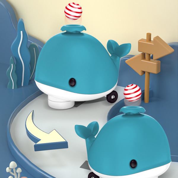 Elektrisk hval legetøj Batteridrevet dynamisk musik pædagogisk hængebold tegneserie hval legetøj til småbørn Jiyuge Blue