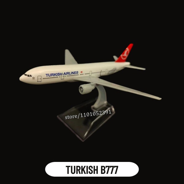 Skala 1:400 Metallflygplan Replika Emirates Airlines A380 B777 Flygplan Diecast modell Flygplan Samlarleksaker för pojkar 140.TURKISH B777