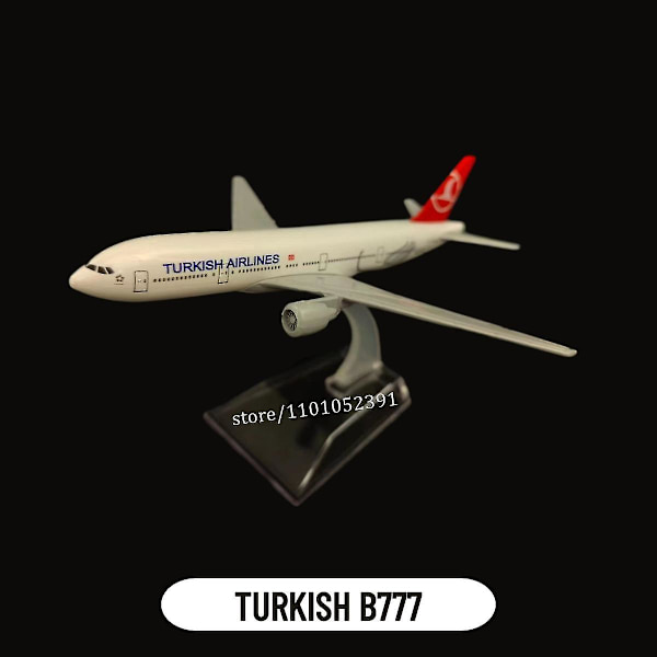 Skala 1:400 Metallflygplansmodell Emirates Airlines A380 B777 Diecast Modell Flygplan Samlarföremål Leksaker För Pojkar 140.TURKISH B777