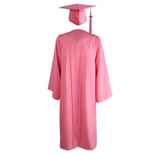 2022 Voksen Zip Closure University Academic Graduation Gowne Mortarboard Cap Pink XXXL
