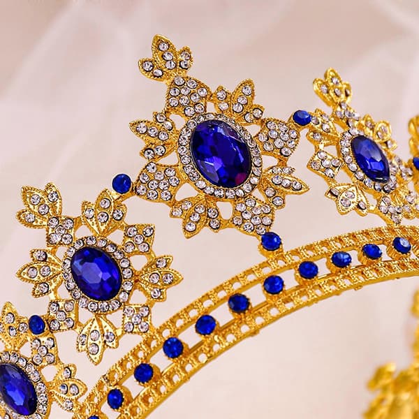Dronningkrone Tiara for Unisex Bryllup Prinsessekrone til Jul Barokk Hodebånd