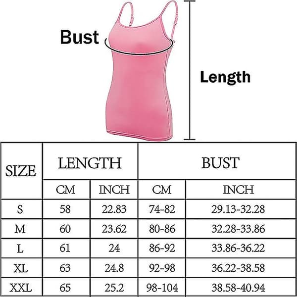 5 stk. Basic Camisole Justerbar Camisole Spaghetti Strap Tank Top til Kvinder og Piger (large