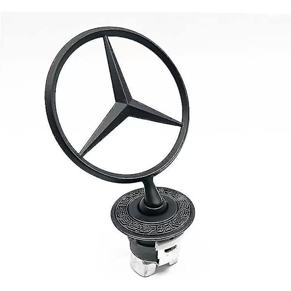 Huvudstjärne Emblem Badge Legering Pläterad Huvbyte Tillbehör Passar För W124 W210 E-klass W202 W203 C-klass W204 W220 1994-2007 (svart)