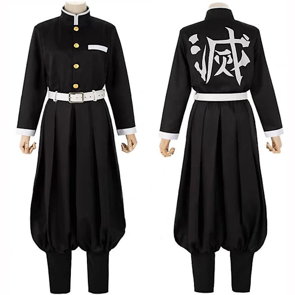 Demon Slayer Rengoku Kyoujurou Cosplayfestdräkt för Halloweenfest Anime Set Presenter Outfits M