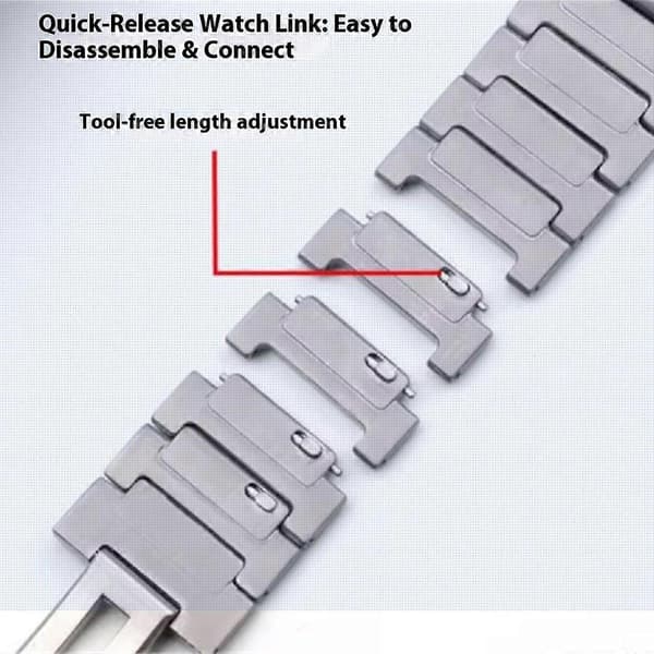 Til Huawei Watch 5 46mm Titanium Alloy Urrem Quick Release One-bead Håndledsrem Silver