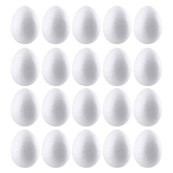 20 stk/pose Praktiske Skum Egg Enkle å Bruke Polystyren Styrofoam DIY Påske Simulerte Egg for Festival 4 cm