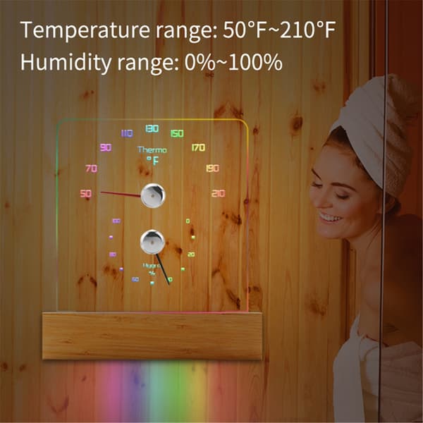 Waterproof Temperature and Humidity Meter for Sauna Steam Room