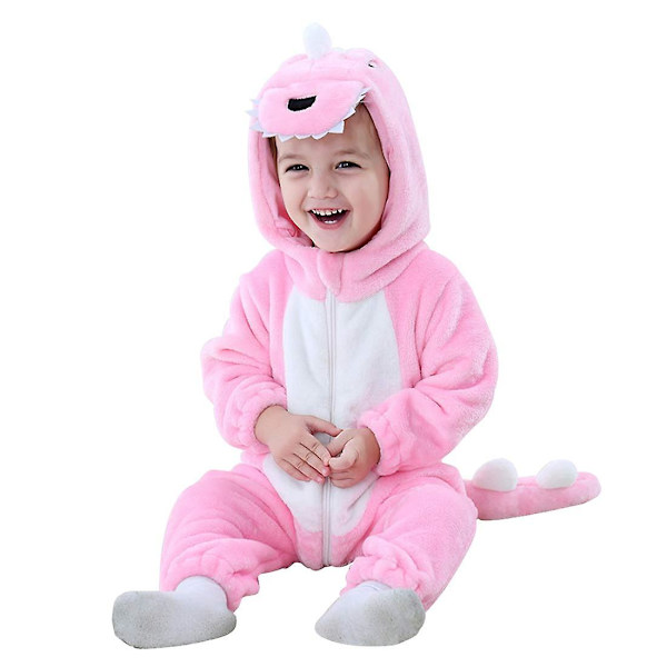 Reedca Vauvan Dinosauruksen Puku Lapsille Ihastuttava Huppari Onesie Eläinpuku Halloween A-Pink 3-6 Months