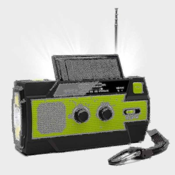 Högkvalitativ Säljknapp 4000maha AM/FM/NOAA Ficklampa Läslampa Handvev Solenergi Överlevnad Nödradio Blue