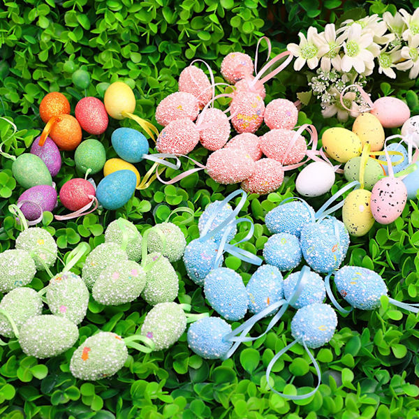 Påskepynt Kreativ Tegneserie Skum Kunstig Blomst Påskehare Dekoration til Fest 4