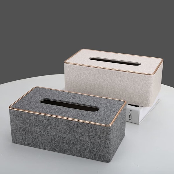 PU læder kosmetisk tissue box tissue box tissue box til kontor/hjem apricot