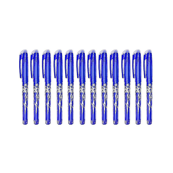 Pyyhittävä Kuulakärkikynä, 12 kpl Sininen Kumi Kynä, 0,5 mm Täytettävä Kumi Kynä, Rollerball Pyyhittävä