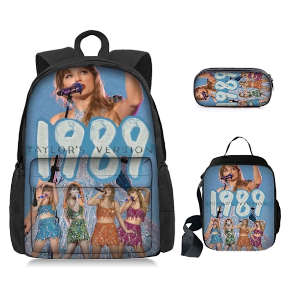 Taylor Swift Tryckt Ryggsäck Skolväska Tre-delad Set Style 8