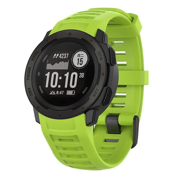 Silikone Urrem til Garmin Instinct Tactical/Instinct Tide/Instinct 2/Instinct Armbånd med Sort Spænde Lime