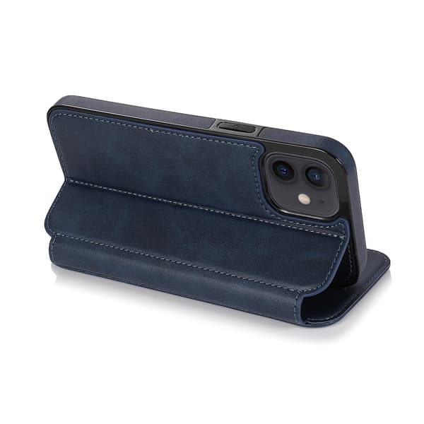 iPhone 12 Mini Etui Læder Wallet Flip Telefon Etui Blue iPhone 12 Mini