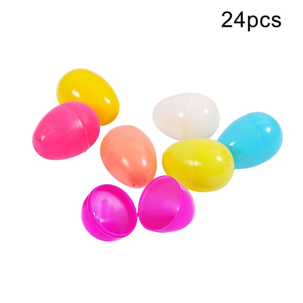 12/24 kpl Värejä Muovi Easter Eggs Täytettävä DIY Käsityö Koriste Juhla Suosikki Lapset Leikki 12pcs