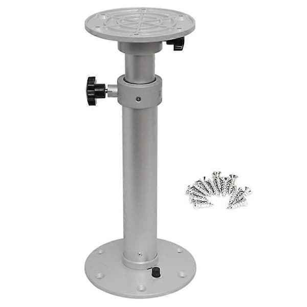 Justerbart bordsstativ Avtagbar bordsfot Ställ Benbas Aluminiumlegering Bordsfot för RV Båt silver White