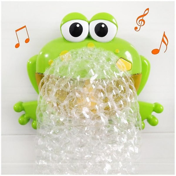 Sätt med bubbelbadleksaker för bebisar Automatisk grodbubbelblåsare Barnbadbubbelmaskin Roliga badleksaker Frog