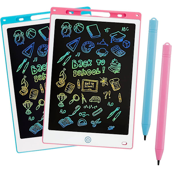 Pakke LCD Skrivetavle, 12 tommer Doodle Pad Fargerik Skjerm Tegnebrett Læringsutstyr Lekegaver for Barn 3-12 År Gamle Gutter Jenter