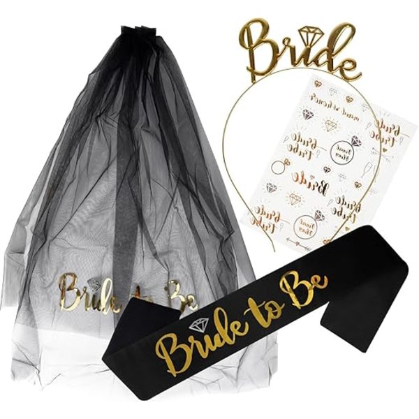 Brudbälte-set (svart 4-delat set), Möhippa-tillbehör