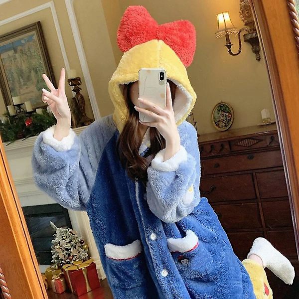 2024-2022 Vinter Kawaii Sanrio Pyjamas Animation Kuromi Cinnamoroll My Melody Handduk Plysch Varma Och Bekväma Pyjamabyxor Set S 150-157CM 7