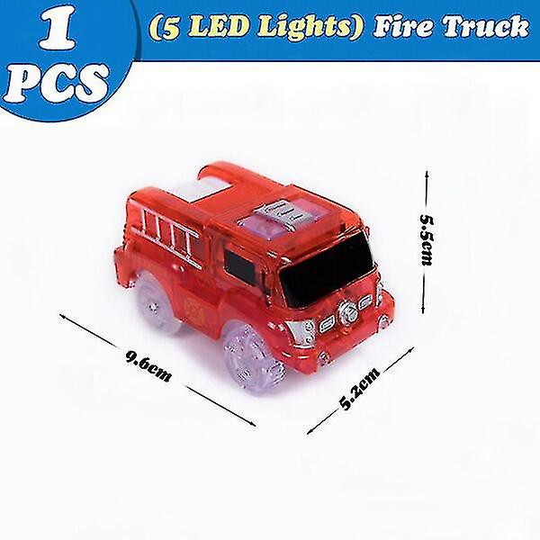 Banebiler som er kompatible med de fleste spor lyser opp erstatningsbilleker 5LED red fire truck