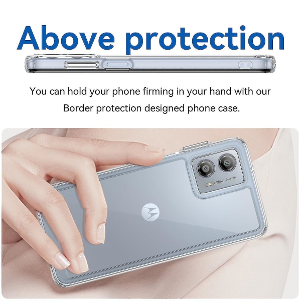 Motorola Moto G53 5G -puhelimen suojakotelo, naarmuuntumaton TPU + akryyli Transparent