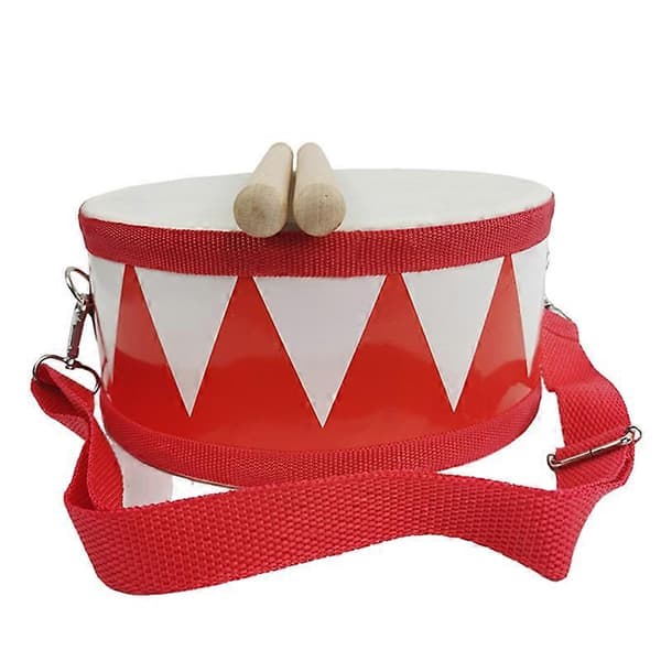 D Snare Børne Percussion Legetøj Børn Inst ent Børn Hånd Træ 8 Tommer Rytme Sans Inst e Red & White