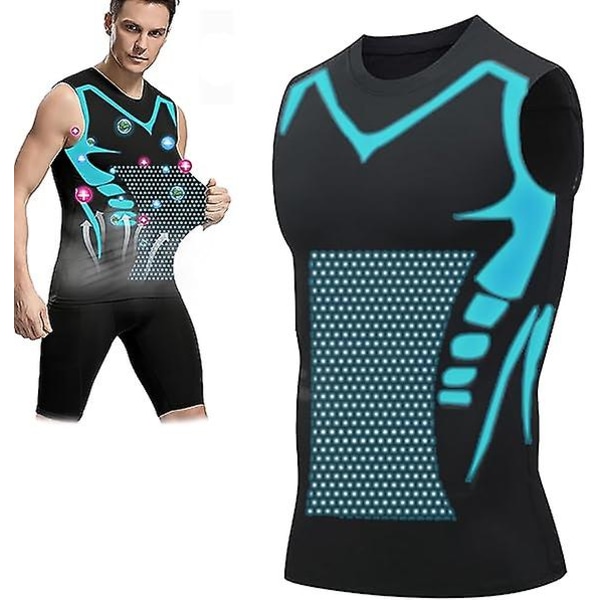 Ionic Shaping Vest, Formgivande Väst för Män, 2023 Ny Version Ionic Shaping Vest För Män, Bekväm Andningsbar Is-Silke Tyg Black S