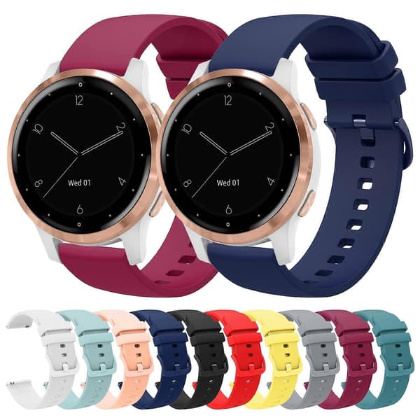 Silikoninen kellon ranneke Garmin Vivoactive 4S -kellolle Red