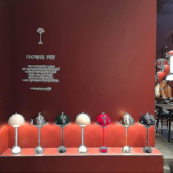 Nordisk Genopladelig Blomster Bordlampe Natlampe Svampe Soveværelse Borddekoration Nat Pink