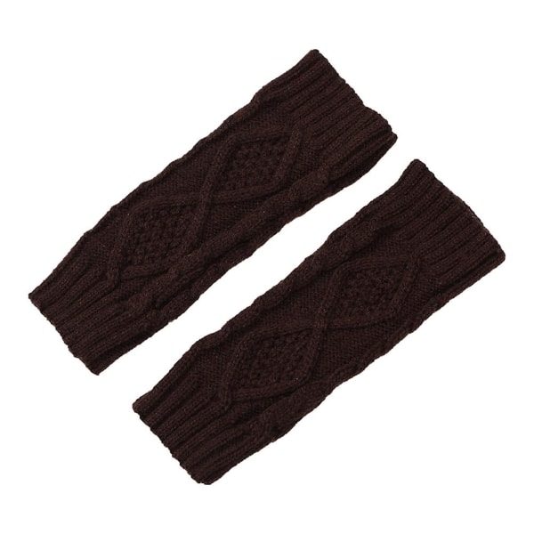 Vinter halvfinger strikkede handsker holder varmen bløde Hudvenlige udendørs håndvarmere strikket vante Coffee