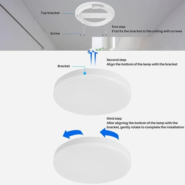 LED taklampe med bevegelsessensor, moderne rund taklampe