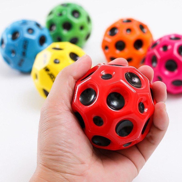 Ekstremt høy sprettball og poplyd Meteor Space Ball Leketøy, Pop Sprettball Gummi Sprettball Sensorisk Ball For Barn Voksne Red