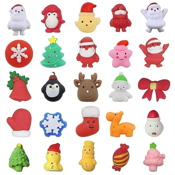 Kalender 2023 Julekalender Legetøj 24 stk. Assorterede Søde Mochi Dyr Squishy Holdbar Høj Kvalitet 1