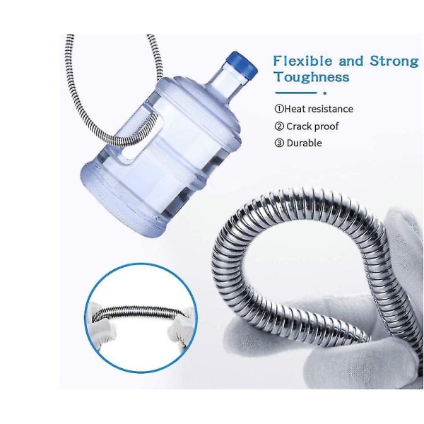 Brusestang 5m Ekstra Lang Rustfrit Stål Bruseslange, Med Massiv Messingforbindelse, Universal, Anti-burst, Kromfinish. (500cm)