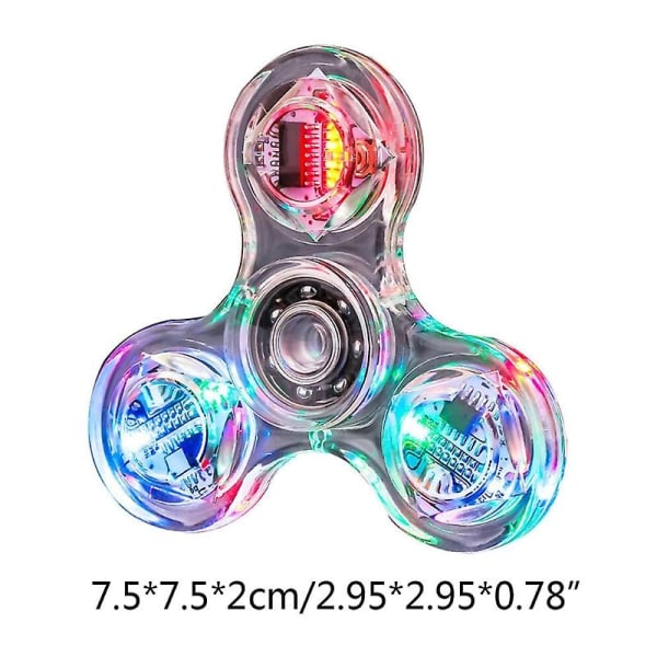 Lysende LED-lys Fidget Spinner Hand Top Spinners Glow in Dark Light EDC Figet Spiner Finger Stress Relief Leker Yellow