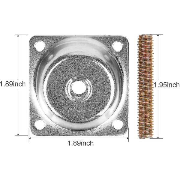 14 Graders Vinklede Benfesteplater Møbler Bordben Festesplater Braketter T-plate M8 Sofaben Med Hengebolter,omformere, Skruer, komplett sett