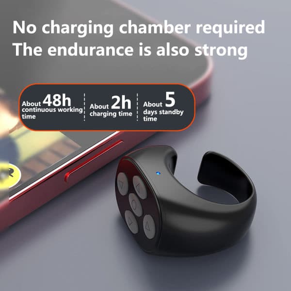 Trådløs Bluetooth Mobil Side Controller Tiktok Fjernbetjening Sort