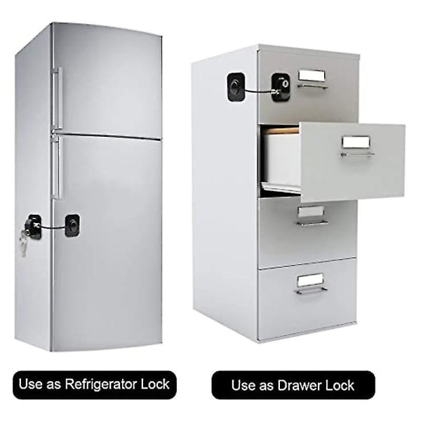 Kjøleskapslås Med nøkler Kjøleskap Barnesikkerhet Barnesikkert For barn Vindusdørskuff Black