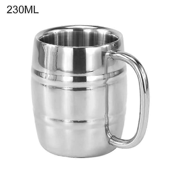230/300/450 ml Dubbellagers Bärbar Kaffeölmugg i Rostfritt Stål
