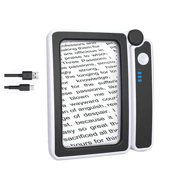 4X Large Magnifying Glass with Light for Reading Illuminated Magnifier with 10 LED Foldable Handheld Magnifiers for Seniors